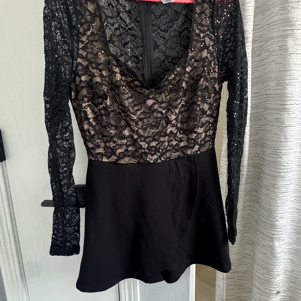 Windsor Black Lace Long Sleeve Romper